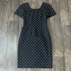 Jessica Howard Black and White Polka Dot Sheath Dress